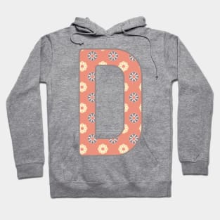 MONOGRAM LETTER D PINK FLORAL TYPOGRAPHY DESIGN Hoodie